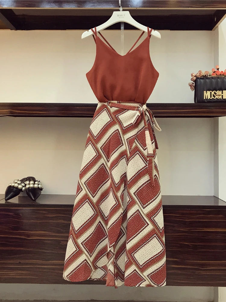 **Women's Two-Piece Set: Top & Skirt**