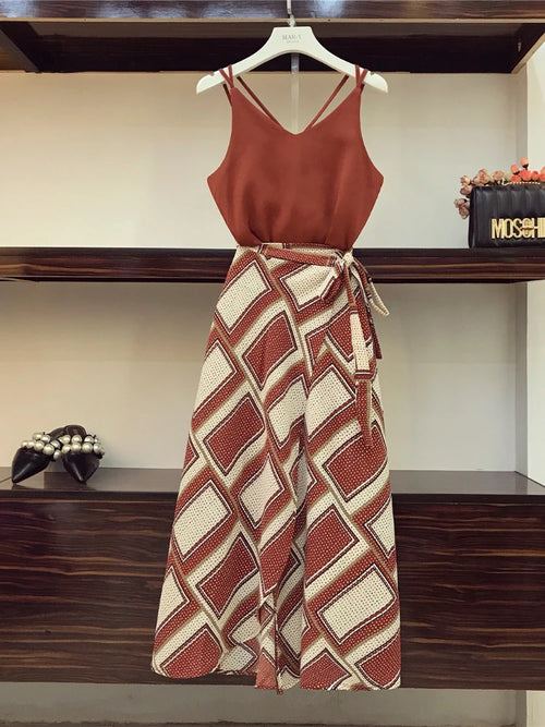 **Women's Two-Piece Set: Top & Skirt**